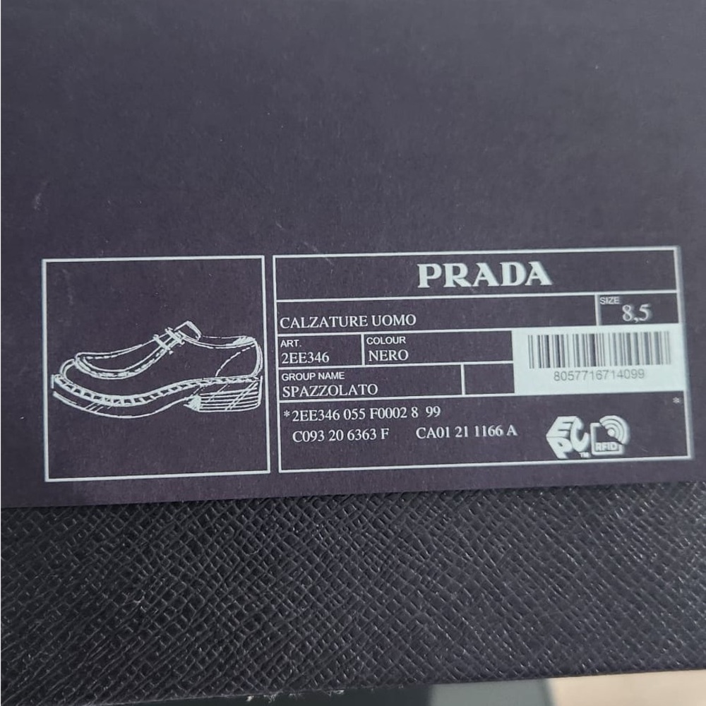 Prada men's chunky lug sole black shoes size 9.5 US lace up - Picture 9 of 9